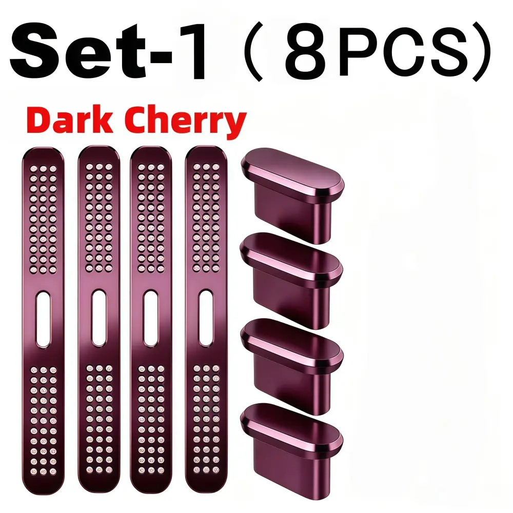 8PCS Suitable for iPhone 18 Pro Max 18/17 Series Phone Speaker Dustproof Net+Type-C Charging Port Dustproof Plug Set For iPhone 18 Pro Max 18pro Metal Speaker Dustproof Net Dustproof Plug Protector