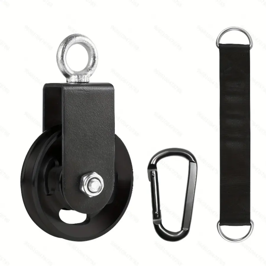 1-Piece Fitness Pulley Set, Industrial-Style, 90mm, Aluminum Alloy, 660 LBS Weight Capacity, DIY Home Gym Cable Machine Upgrade Kit—Suitable for Garage Workouts, Lat Pulldown Machines, Clotheslines, and Ladder Lifting Equipment