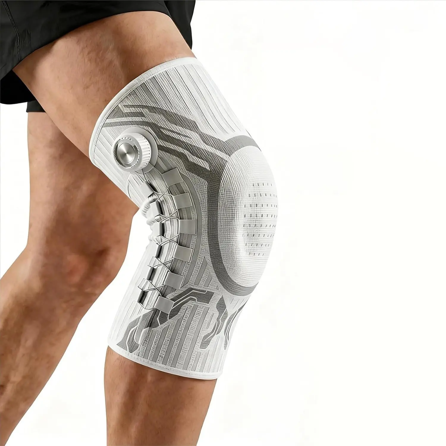Knob Knee Brace for Knee Support and Stability, Modern Design Durable Nylon Blend, Sports Knee Brace, Patella Protector, Knee Stabilizer, Adjustable Knee Brace