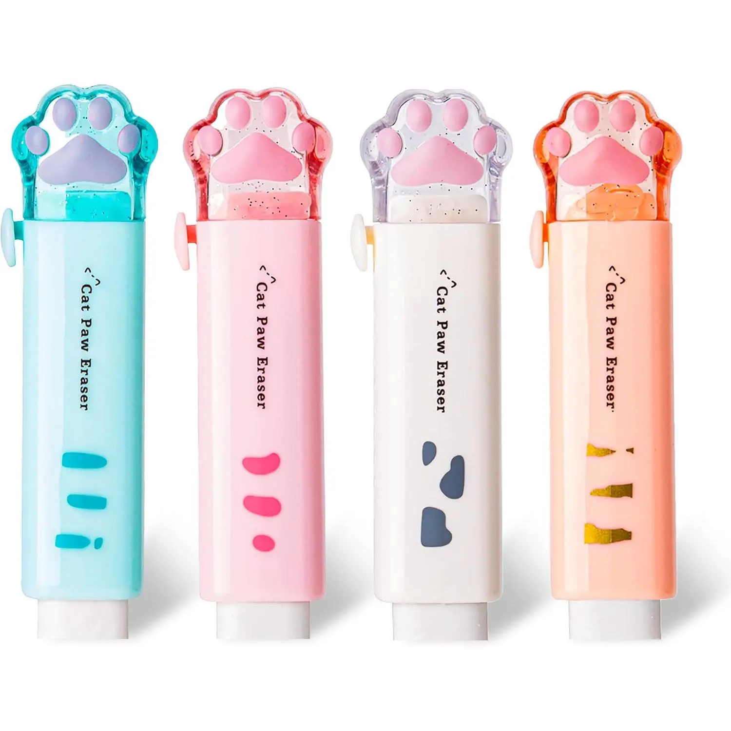 Retractable Eraser for Pencils Cute  Erasers  Kawaii Erasers Suitable for School  Office Supplies ( paw)