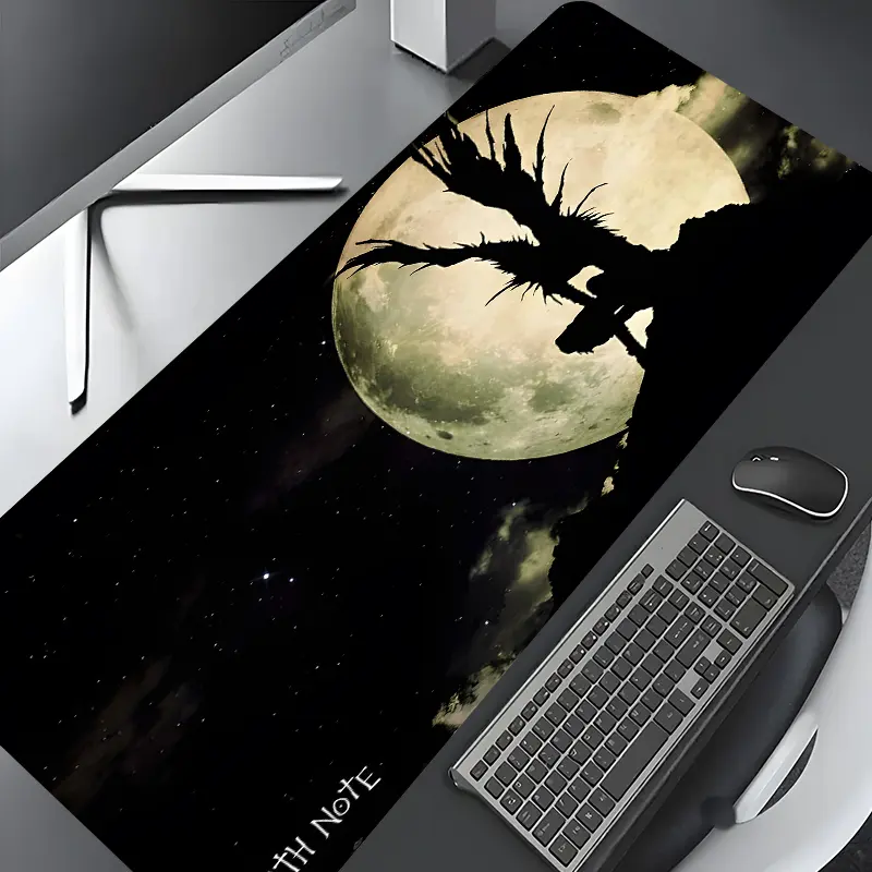 Dark Moon Shinigami Pattern Mouse Pad, 1 Count Rectangle Gaming Mouse Pad with Anti-slip Rubber, Office Desk Keyboard Mouse Pad for Home Office Game Room Desk, Desk Accessories, Computer Accessories For Desk, Desk Mat