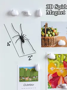 3D Spider Fridge Magnet, Realistic Spider Magnets, Large Fake Spiders, Refrigerator Magnets for Garage, Decorative Kitchen Accessories