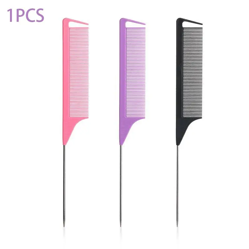 Professional Styling Comb with Steel Needles, Durable Abs Handle, Ideal for Long Hair & Normal Hair Types, Salon Tool for Parting Curls Highlights, Tail Comb, Hair Styling Combs