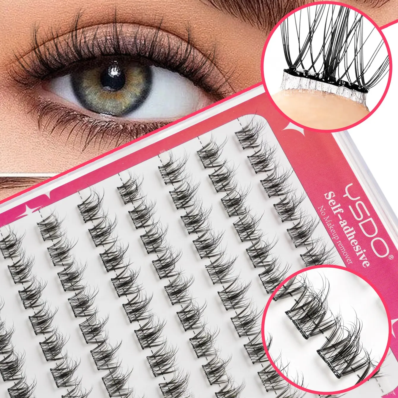 100 Pairs Lightweight Wheatgrass False Lashes, 3D Natural Segmented Flower Lashes, Suitable for Light Makeup and Daily Use