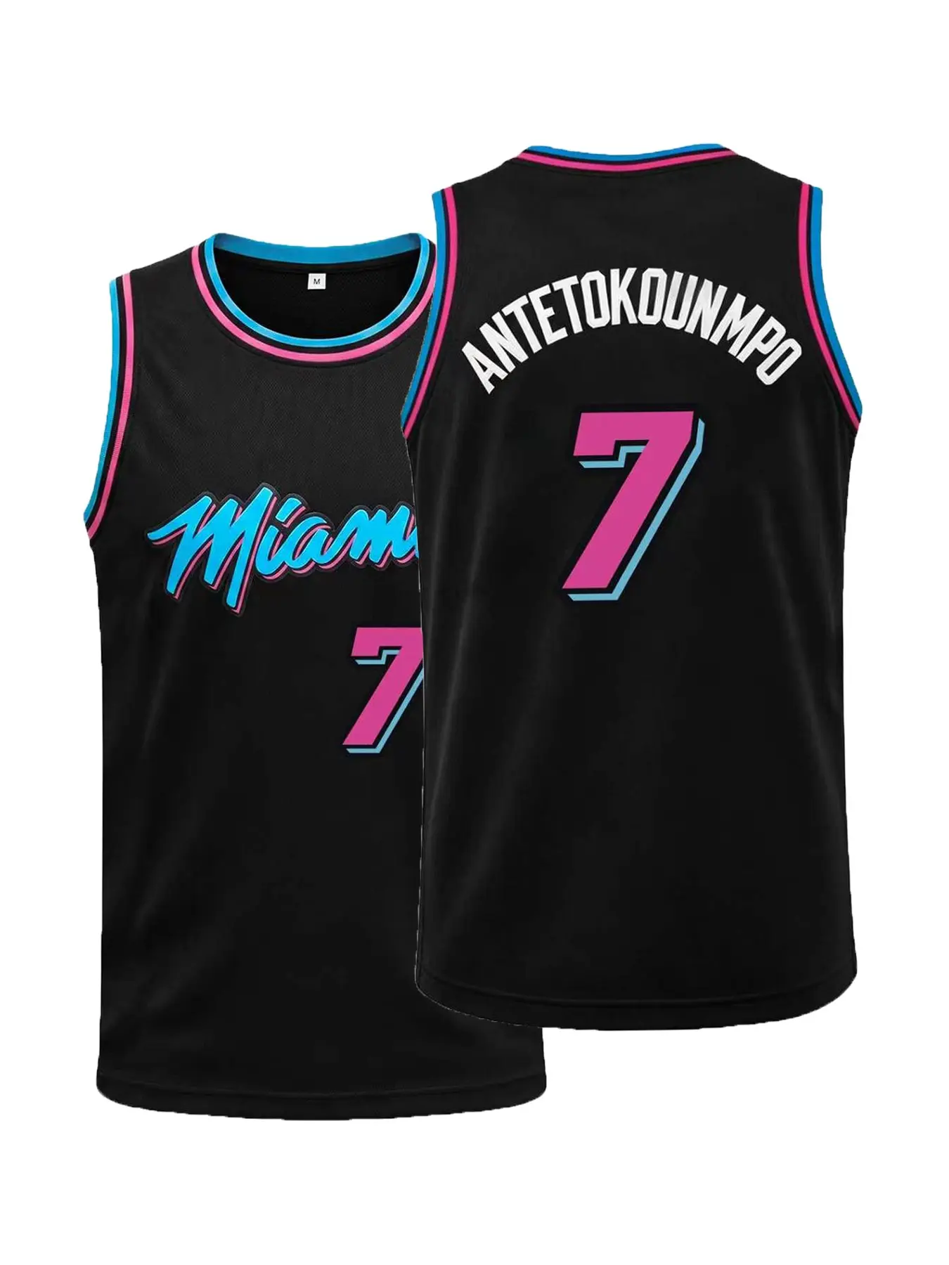 Men Women Retro Miami #7 Basketball Jersey Breathable Sleeveless Vintage Sports Tank Top for Fans