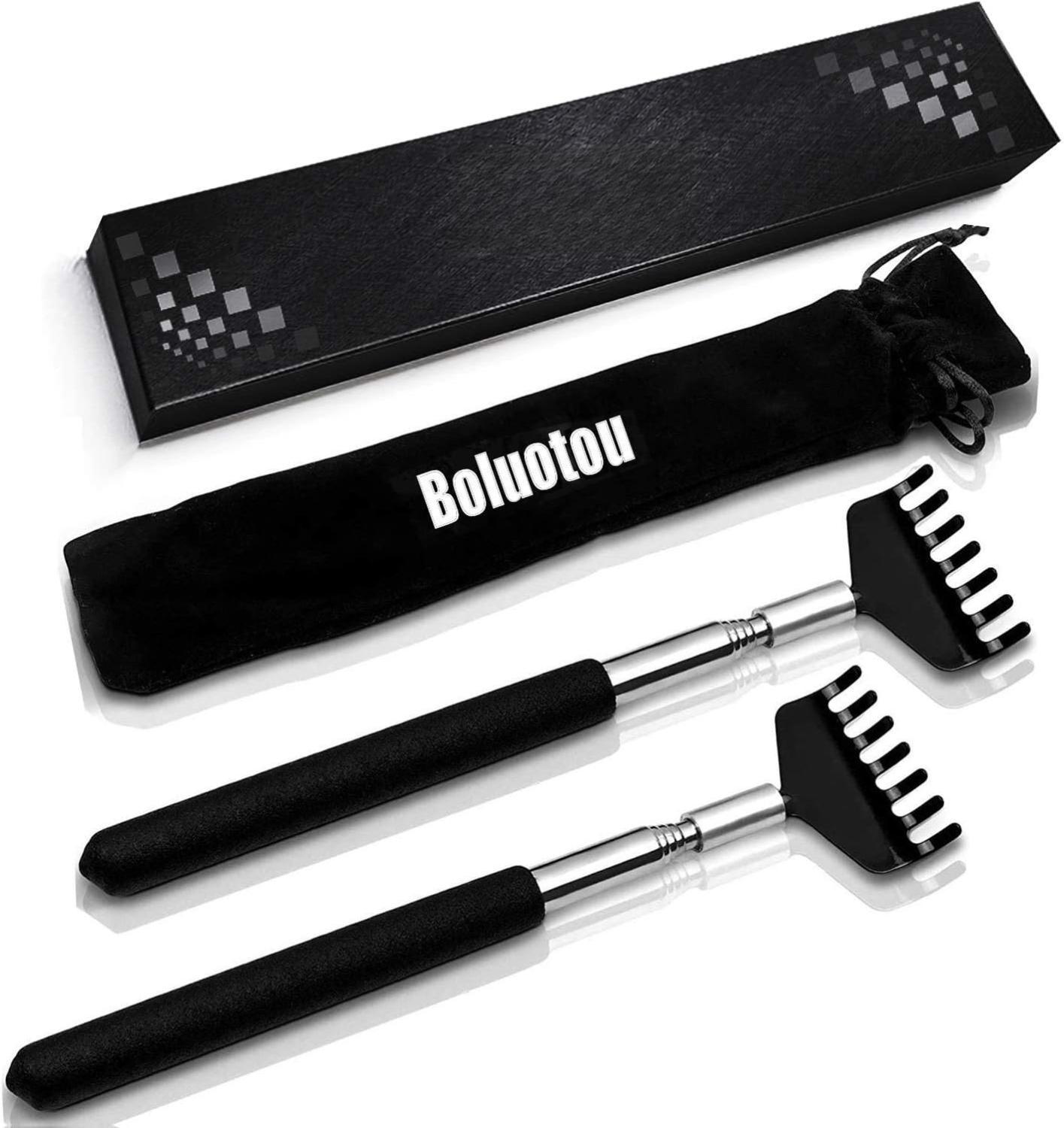 2 Pack Portable Extendable Back Scratcher, Stainless Steel Telescoping Back Scratcher with Beautiful Present Packaging