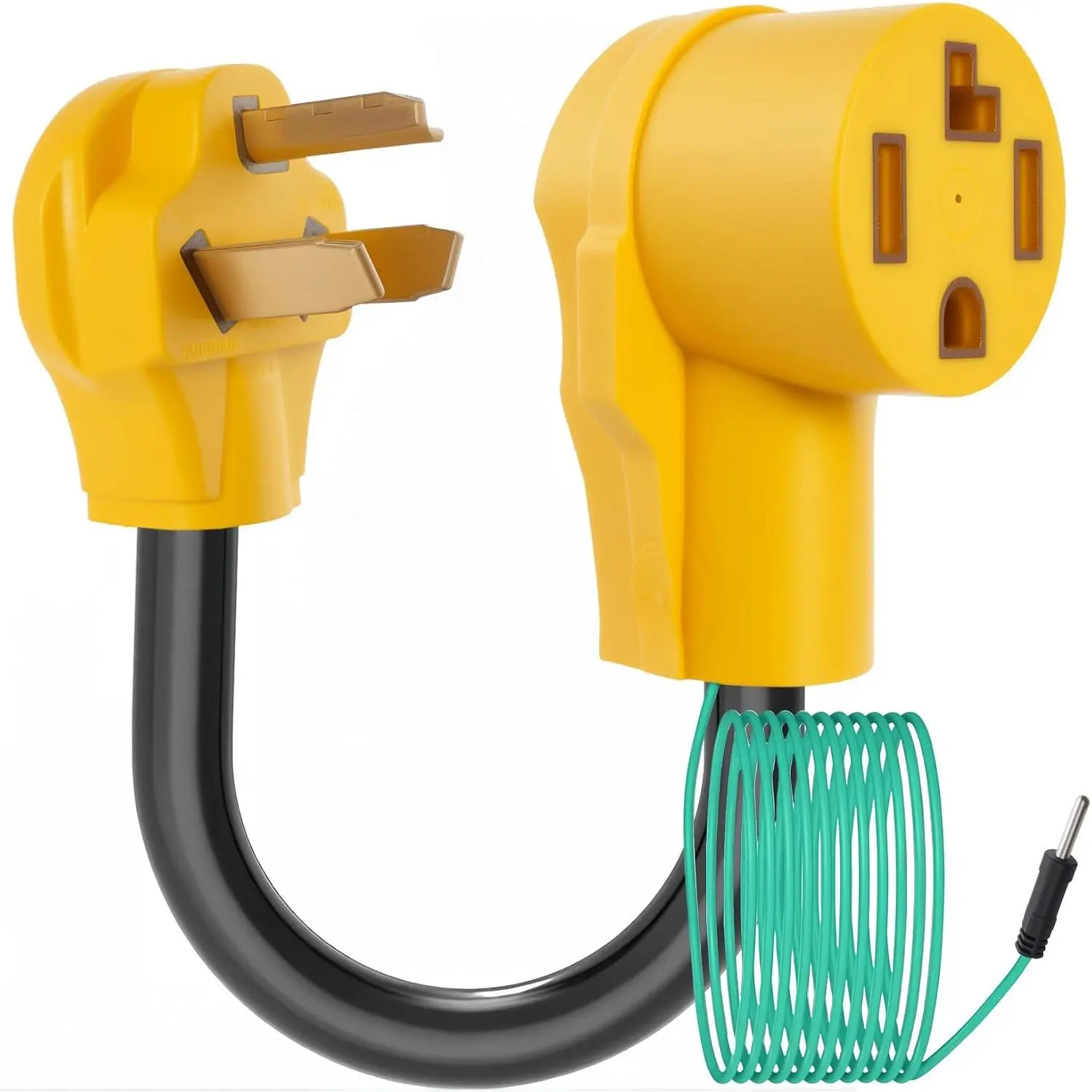 4 Prong to 3 Prong Dryer Adapter 1FT, Dryer Convert Cord Adapter NEMA 10-30P Plug to 14-30R Receptacle, STW 10 AWG with Green Ground Wire, ETL Listed