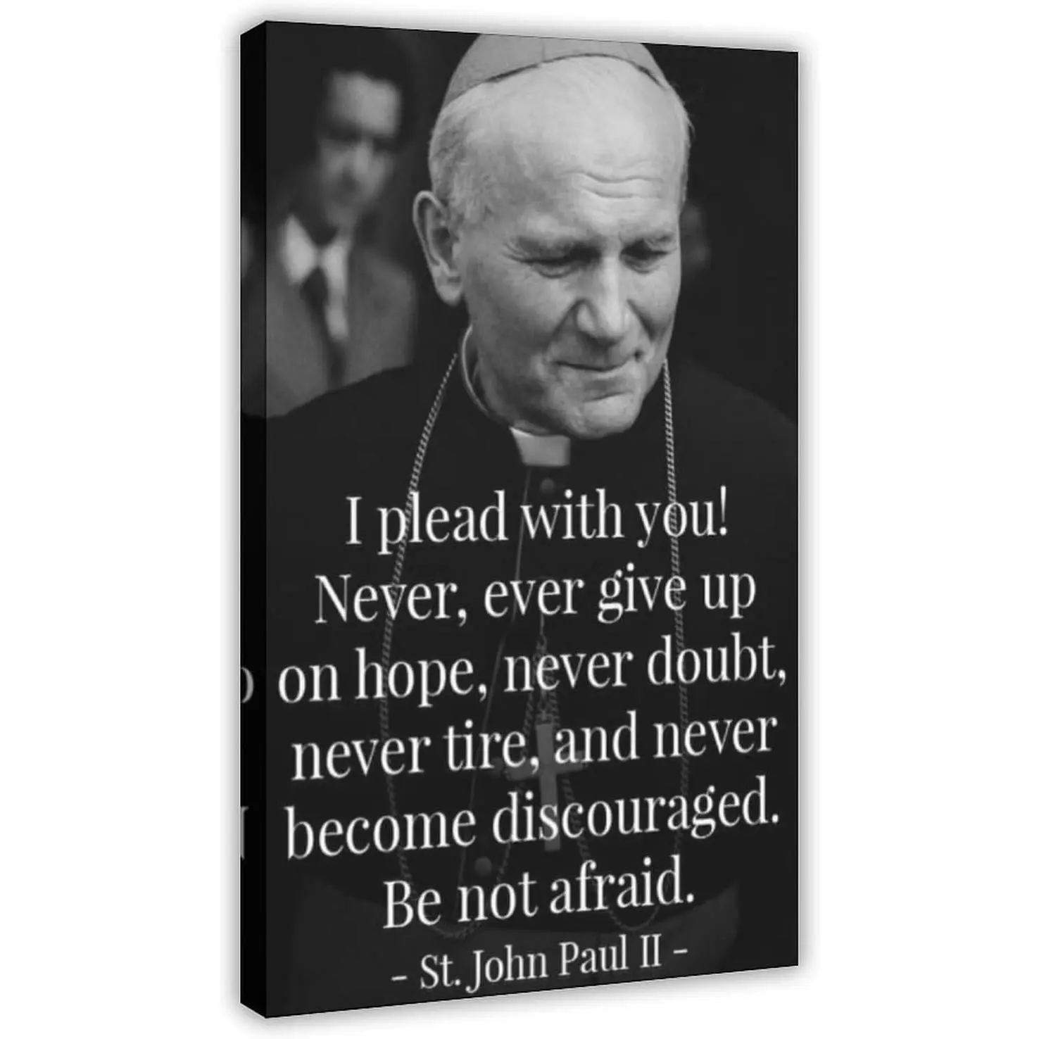 Pope John Paul II Portrait Quote Poster Canvas Wall Art Aesthetic Prints Painting Artwork Rooms Living Room Bedroom Church Posters Wall Decoration