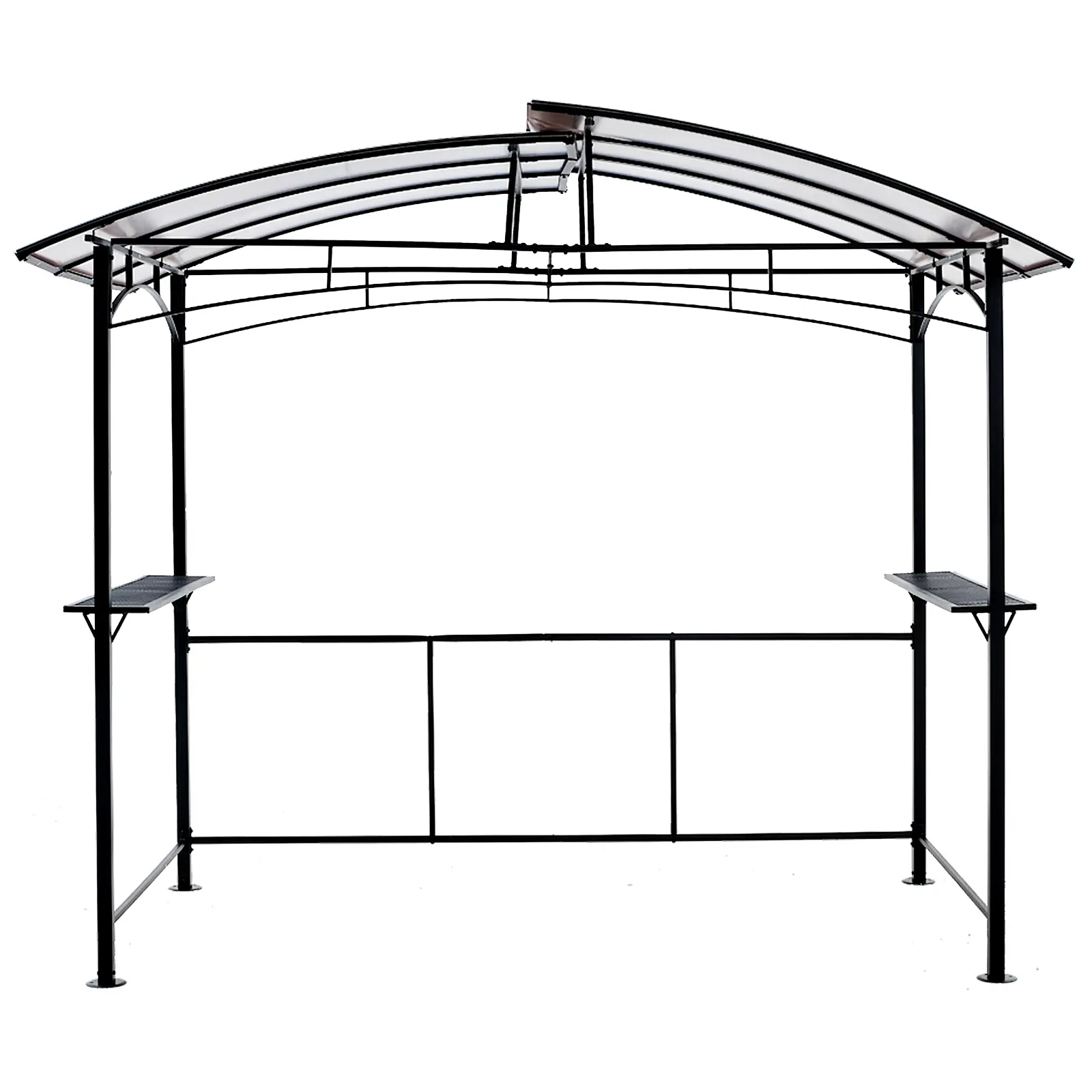 ARCH Grill Gazebo 8x5ft Gazebo Outdoor Patio, Steel Hardtop Canopy BBQ Shelter with Side Shelves, Weatherproof Sun Shade for Backyard Garden, Heavy-Duty Metal Roof for Cooking Dining, Outdoor Furniture