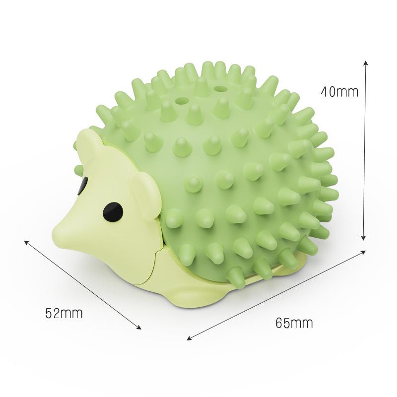 Catnip-Filled Hedgehog Toy for Cats - Soft Chewable Kicker Ball with Textured Surface - Interactive Self-Playing Plush Pet Toy - Stress Relief & Dental Care Muzzle Medium Treadmill Training