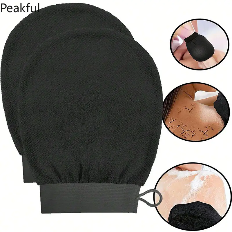 3 Pack  Exfoliating Gloves, Viscose Fiber Body Scrubber for Dead Skin & Calluses, Unisex Deep Cleansing Bath Mitts for Men Women, Ideal for Spa, Shower & Travel