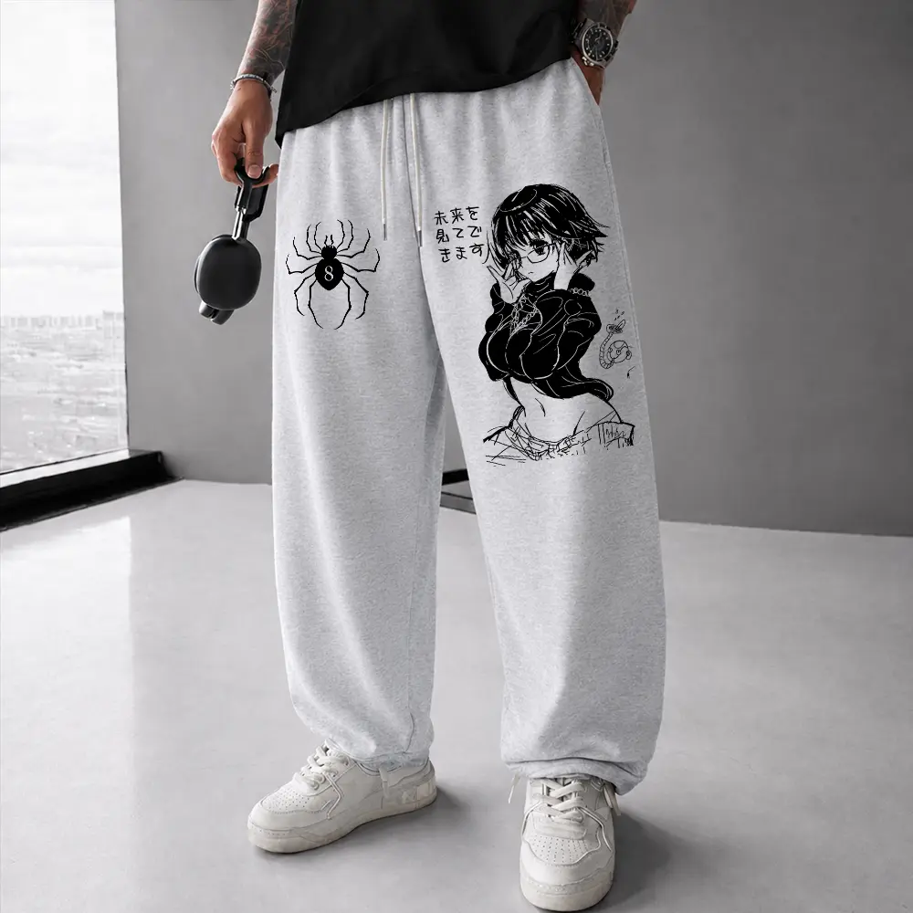 [Vtg90s] Men’s Baggy Sweatpants Wide Leg Jogger Pants Casual Lounge Pants Oversized Sweatpants Streetwear Outfits Men Loose Fit Drawstring Pants Vacation Outfits Men