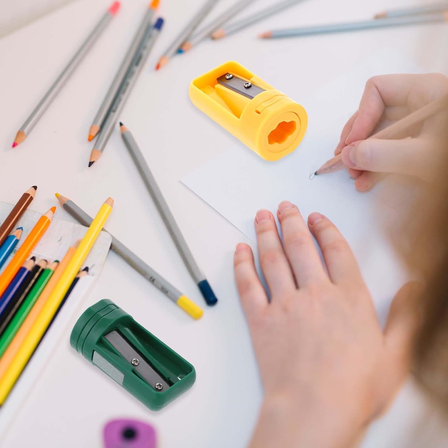 6 Pack Carpenter Pencil Sharpener, Colourful Manual Portable Woodwork Pencil , Portable Pencil Sharpening Tool, Heavy Duty Manual Construction Pencil Sharpener for Woodworking Tool