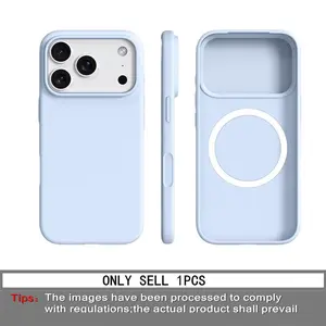1 piece BASE MORE COVER ultra-thin magnetic liquid silicone iPhone case, Protective, for Apple, soft touch feel, soft edge wrapping, matte soft shell case, skin-friendly texture, naked phone case, suitable for Apple iPhone 17 Pro Max/16/15/14/13