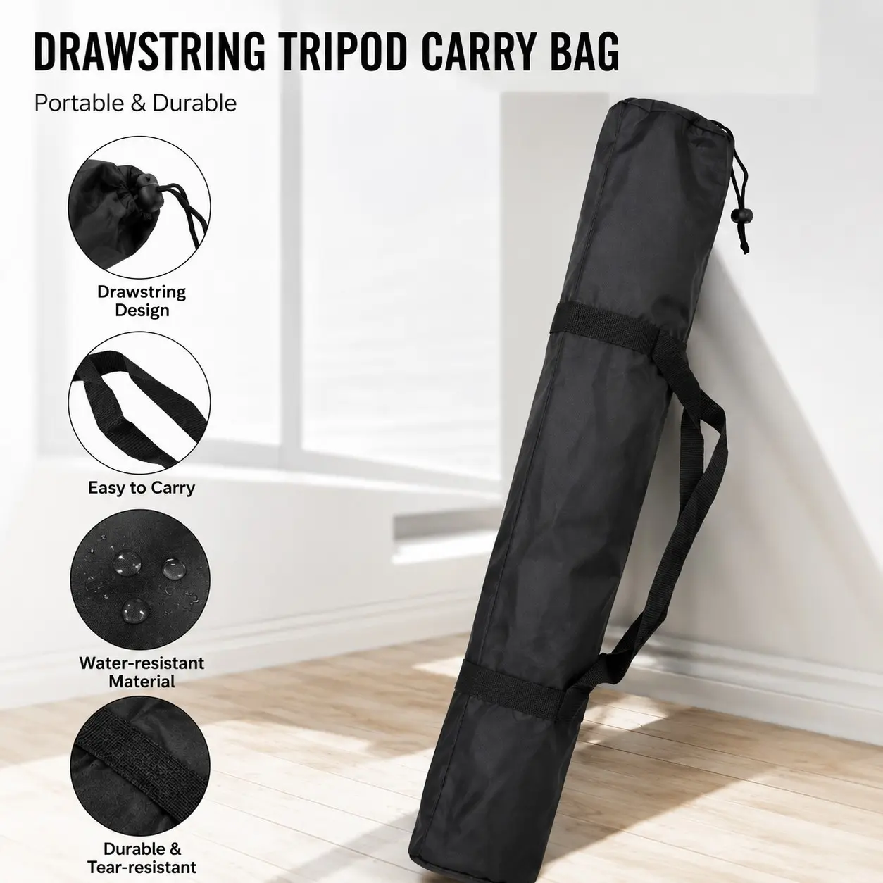 Drawstring Storage Backpack, Multi-Functional Portable Dustproof Bag for Camera Tripod, Microphone Stand, Light Stand Accessories