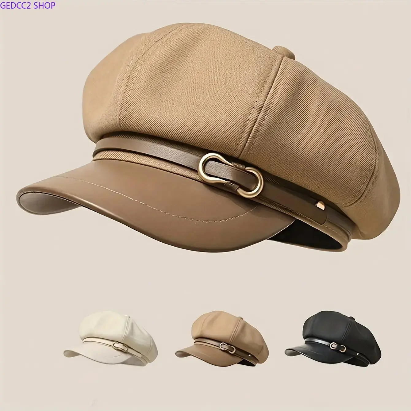 Women's Japanese Plain Polyester Beret - Black Retro Octagonal Painter Hat, Cotton Casual Headwear, Fashionable Hats, Slim-Face Vintage Autumn Winter Fashion Accessory, Cotton Casual Hat