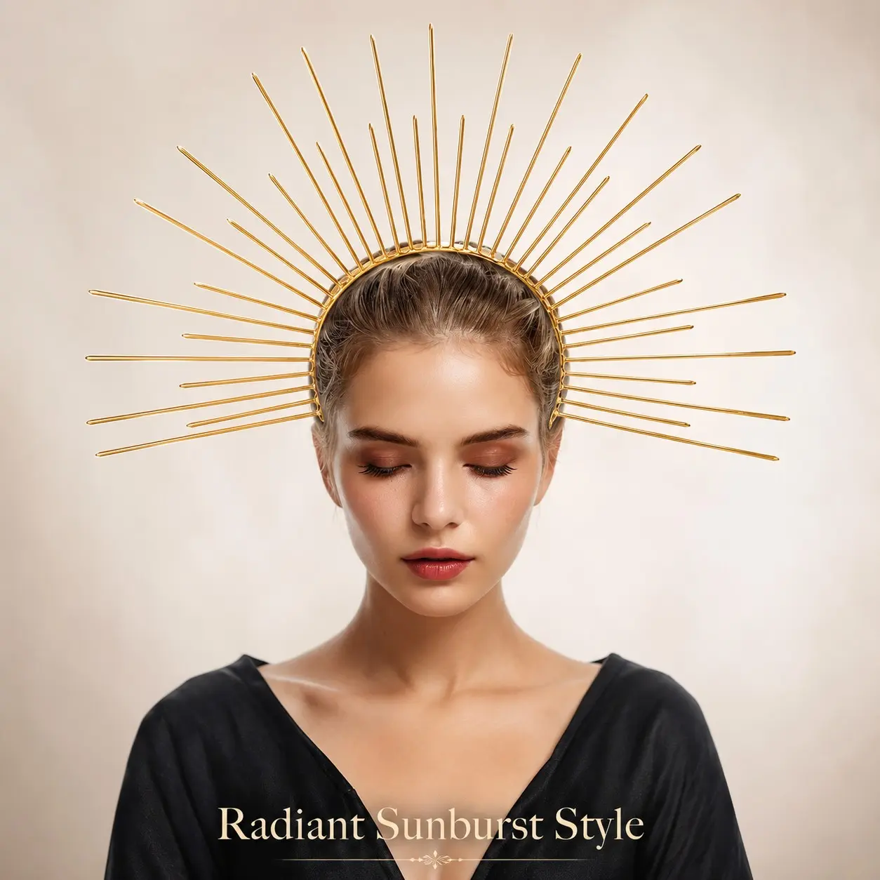 Gothic Spiked Halo Headband, Sunburst Crown Headpiece for Halloween Cosplay, Masquerade, Festival, Photo Shoot, Unique Accessory