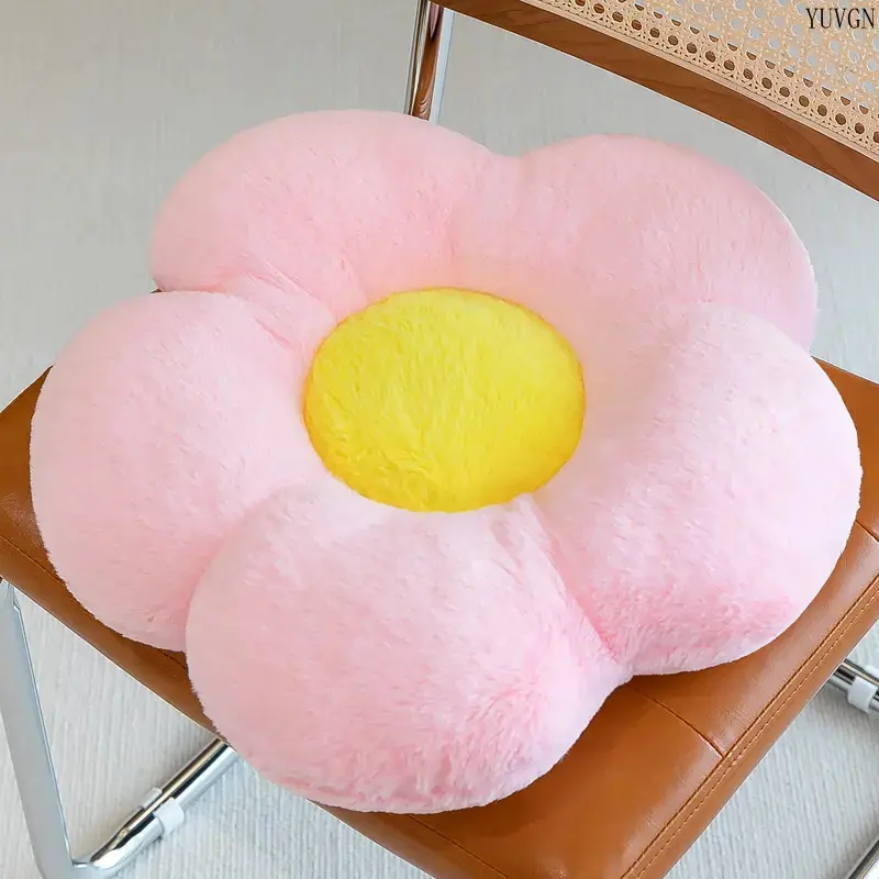 Floral Sunflower Shaped Seat Cushion, Multi Petal Decorative Pouf Pad, Ergonomic Back Support Pillow for Office Desk Sofa Chair Student Dorm Home Decor