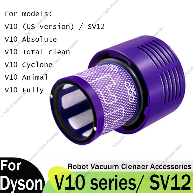For Dyson V10 Filter Hepa SV12 washable Filter Replacement Cordless Vacuum Cleaner Spare Parts for V10 Absolute/ V10 Total clean/ V10 Cyclone/ V10 Animal/ V10 Fully