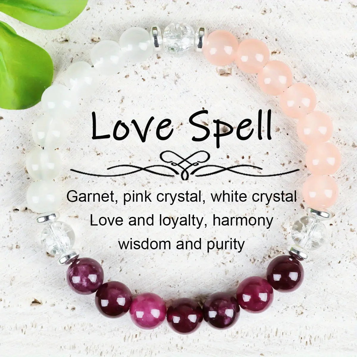 GADASLUY Women's Bohemian Stretch Beaded Bracelet with Gemstone Charm, Multicolor Spiritual Gift for Attraction & Harmony, Bohemian Look, Stretch Bracelet, Multicolor Mix