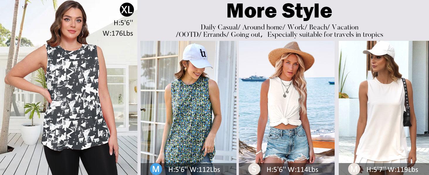 Women's Lightweight Sleeveless Workout Tank Tops Loose Fit for Athletic Running Tennis Yoga