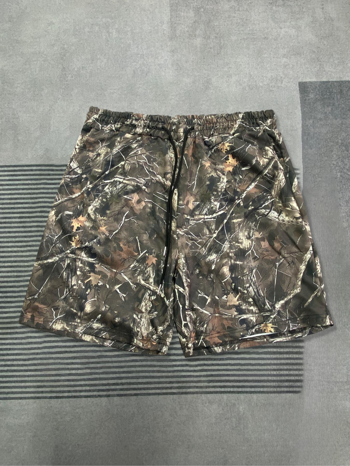 Men's Regular Fit Camo Print French Terry Shorts, Casual Comfy Breathable Shorts for Summer, Men's Bottoms for Daily Wear, Camouflage Shorts