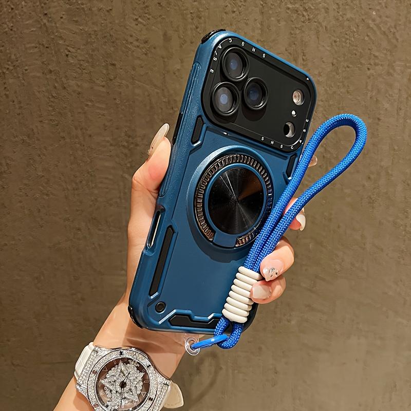 Phone Case: Three-in-one Shockproof and Anti-slip Stand Phone Case with Lanyard, Suitable for iPhone 15/15 Pro Max/16/16 Pro/16 Pro Max/16 Plus/17/17 Pro/17 Air/17 Pro Max. Detachable with a Lanyard for Hand Carrying, Rotatable Stand