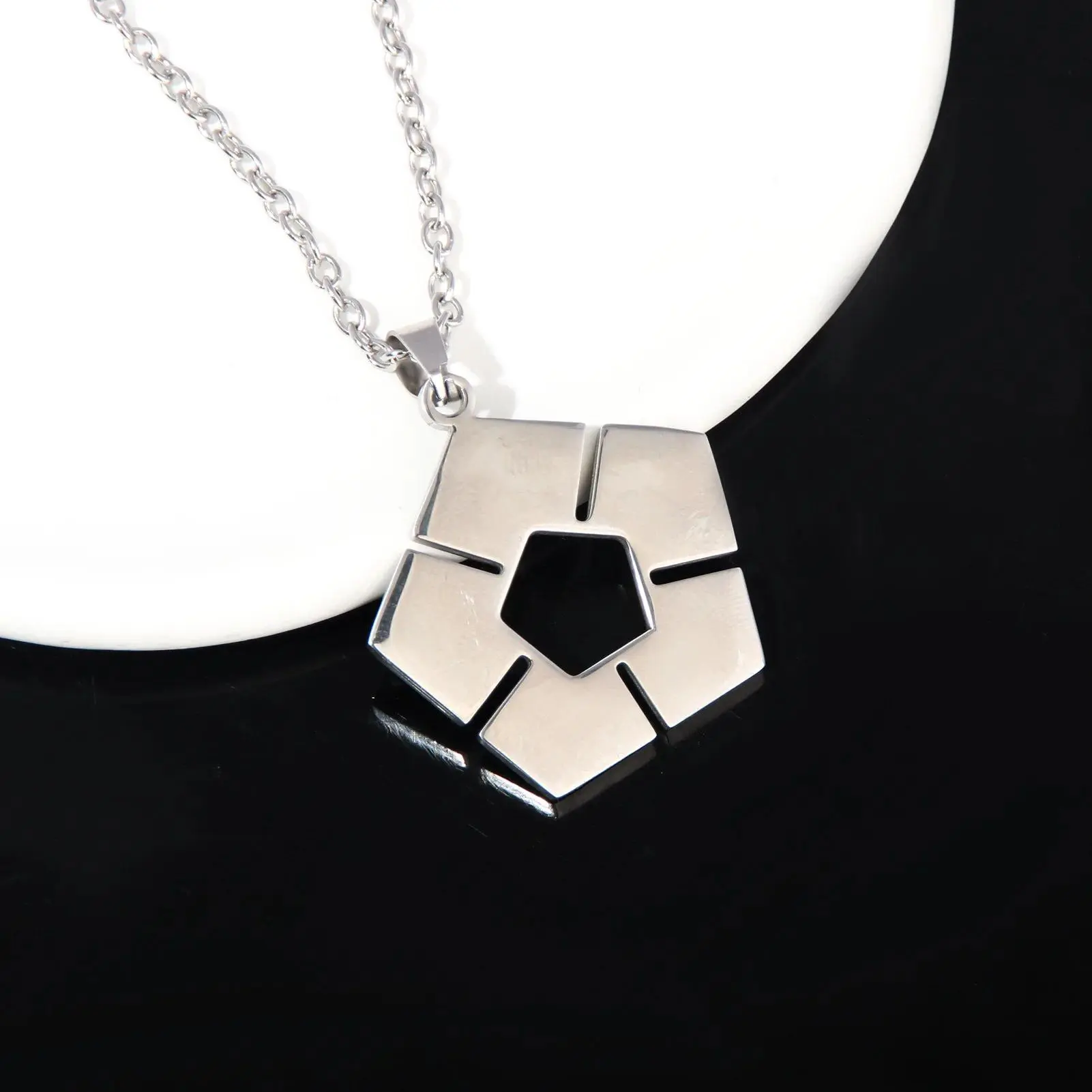 Cute necklace Women Anime Soccer Sign Jewelry Accessories key chain Creative Couples Chain Stainless Color Cosplay Gift