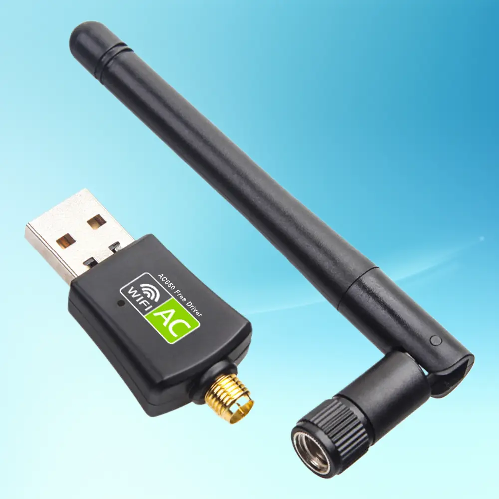 D602 600Mbps Dual Band 2.4GHz High-Speed WiFi USB-A Adapter - 1 x WiFi Adapter with 1 External 2dBi High-Gain Antenna, Compact Lightweight Plug-and-Play Driver-Free Network Card for Computers
