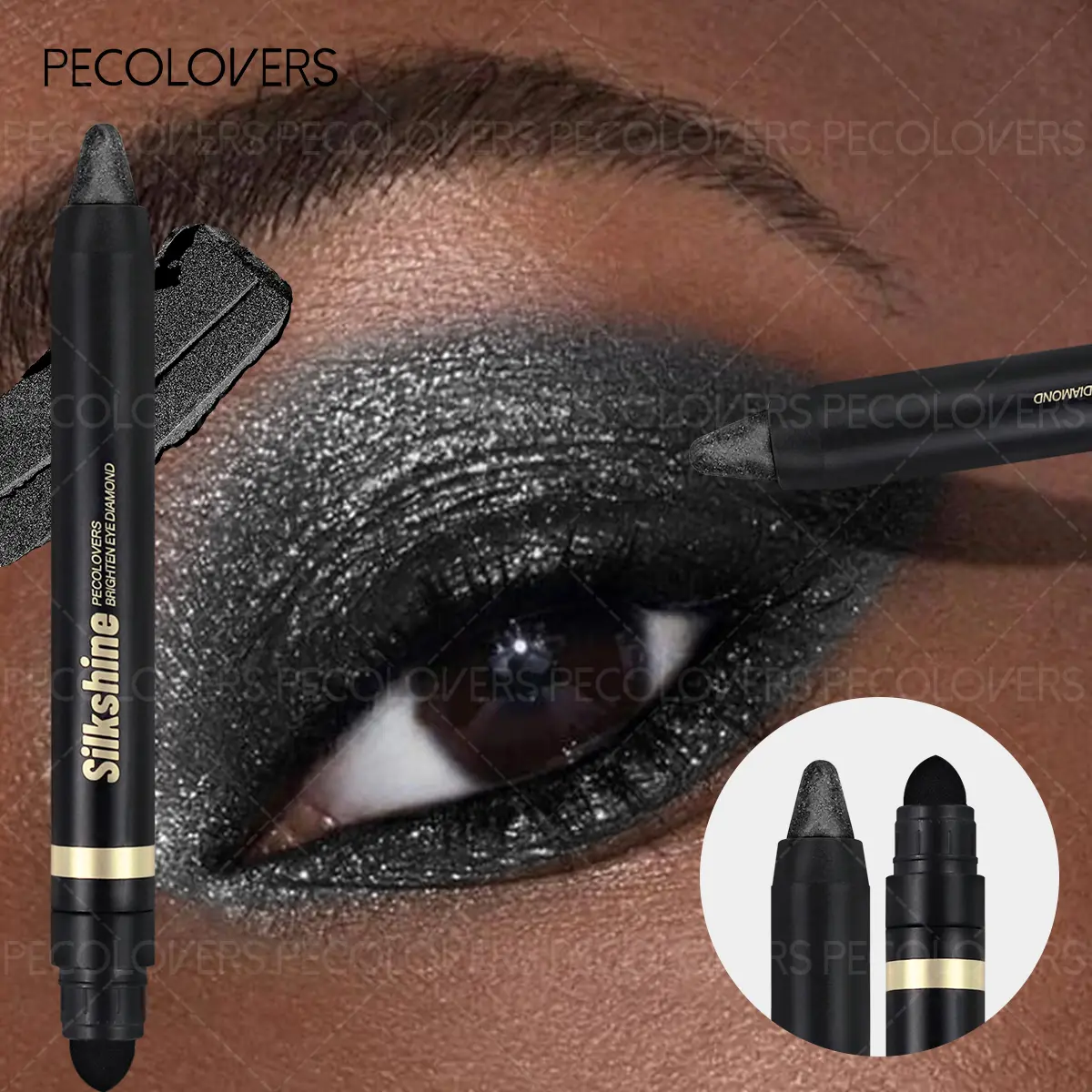 1PC Smoky Dark Green Eyeshadow Pencil Stick Waterproof Pearlescent 28 Colors Metallic Glitter Eye Shadow Highlighter Pen Makeup Tool
