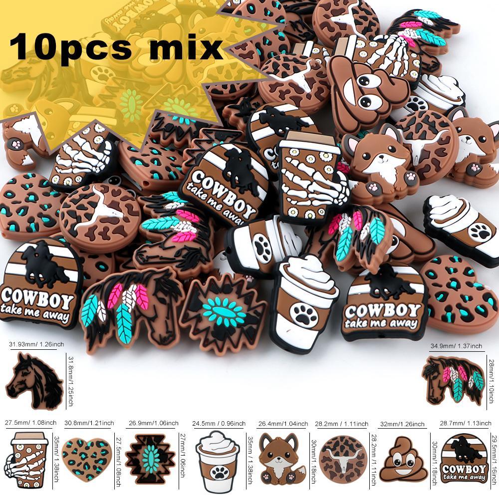 Mixed Color Round Beads, 10pcs DIY Jewelry Making Supplies for Bracelet & Necklace, DIY Jewelry Accessories for Women & Girls, Crafts Accessories, Beads Charms Accessories