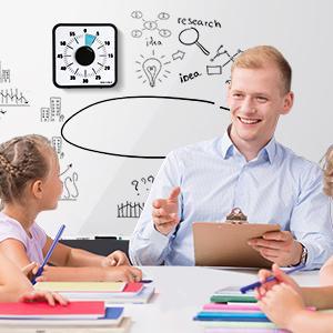 60-Minute Visual Countdown Timer, 7.5-Inch Oversize Classroom Visual Timer for Kids and Adults, Durable Mechanical Kitchen Timer Clock with Magnetic Backing (Blue)