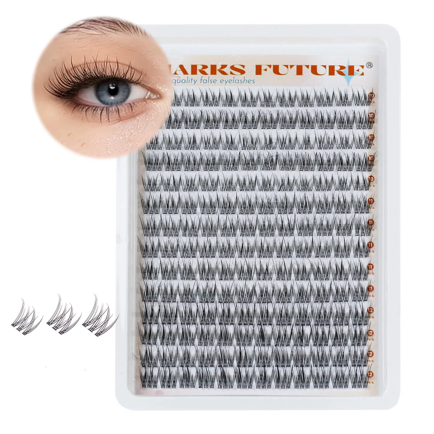 168pcs Natural False Eyelashes, Wispy Dense C Curl, 10-12mm Mixed Length, Reusable, Perfect for Beginners, Party & Daily Use