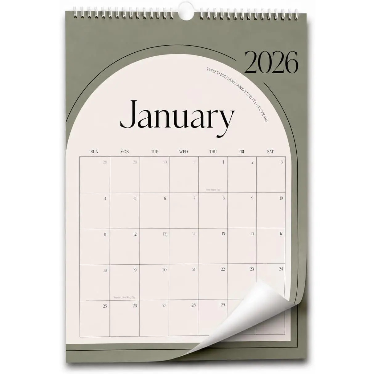 Aesthetic Wall Calendar 2026-2027, 18-Month Vertical  Calendar | 12 Earth-Tone Designs, Large Daily Blocks, Thick Paper, -Wire Binding, Smooth Writing, , Office & Classroom Use