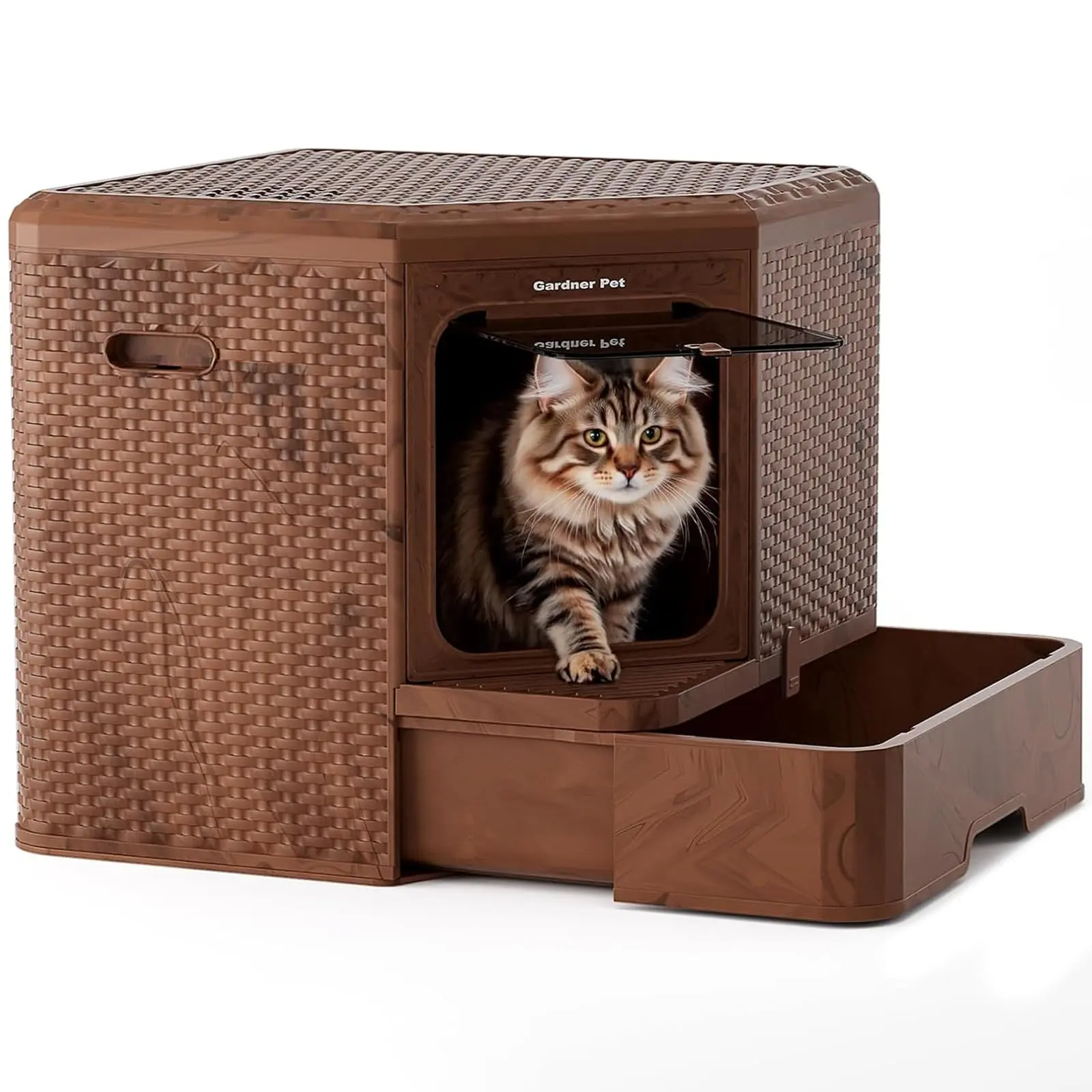 Gardner Enclosed Cat Litter Tray - Odour-Resistant Litter Box with Enclosure Design for Pets