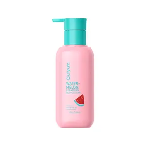 QUIYUM Watermelon Body Lotion Moisturizer - 160g Hydrating Skin Care Cream Enriched with 5X Ceramides, Hyaluronic Acid & Vitamin C, Fruit Scented Lotion for Silky, Dewy Glow Skin