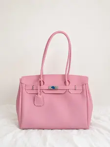 Women’s Tote Bag, Large Capacity Shoulder Handbag with Lock Buckle, Fashion PU Leather Work Purse, Stylish Everyday Carryall Bag for Shopping Travel Office