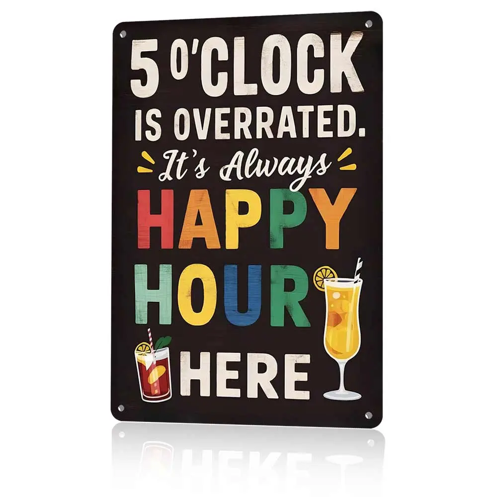 12x8 in Rectangular Rustproof Moisture-Proof Aluminium Industrial Metal Sign - Colorful 50's Vintage Retro Lemon Tropical Charcoal Print, Coastal Decorative Adult Bar Gift (Home Supplies Decor Plaque), Farmhouse