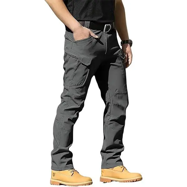 Men’s slightly stretchy tactical pants, water resistant plaid fabric that resists tearing, hardshell wear resistant cargo pants, lightweight outdoor work/hiking pants with pockets