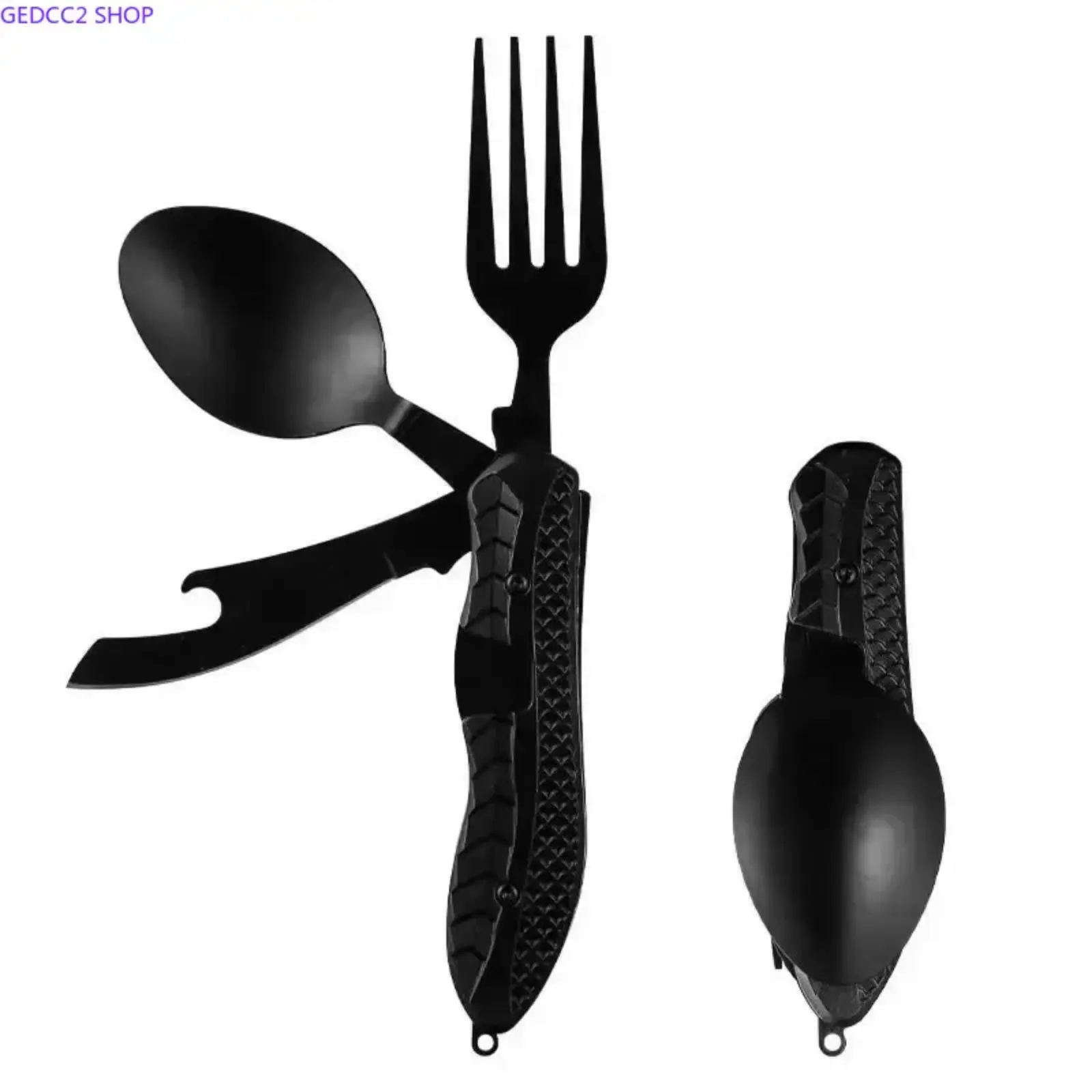3-in-1 Folding Stainless Steel Utensil Set, Portable Camping Fork Spoon Knife Combo, Lightweight Travel Cutlery for Hiking, Backpacking, Picnic & Outdoor Cooking