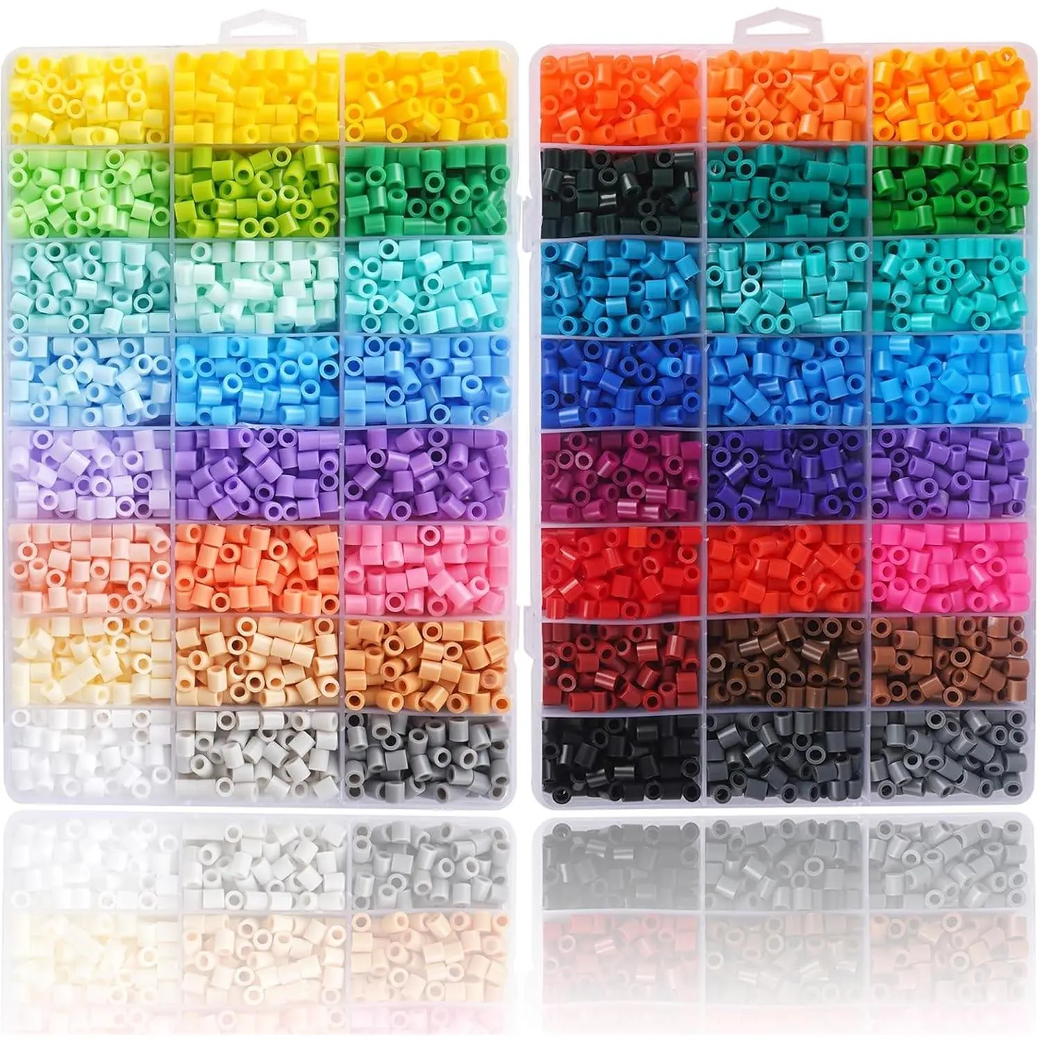 Fuse Beads 48 Colors 9600 Melty Beads Compatible Perler and Hama