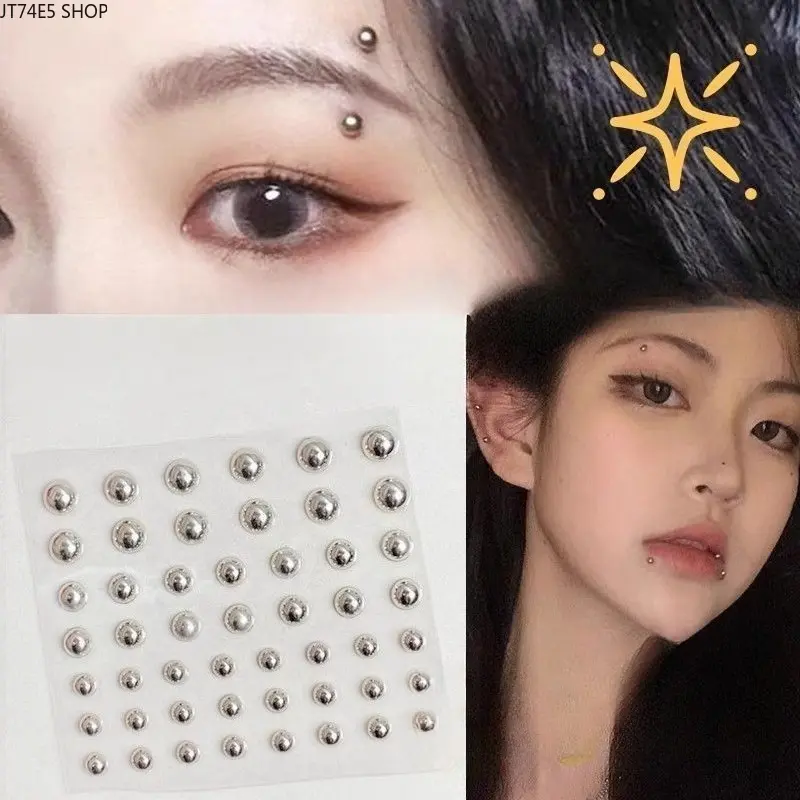 Fake eyebrow stud lip stud sticker free punching personality fan devil punk style non punching jewelry fashion spice girl fake nose stud sticker