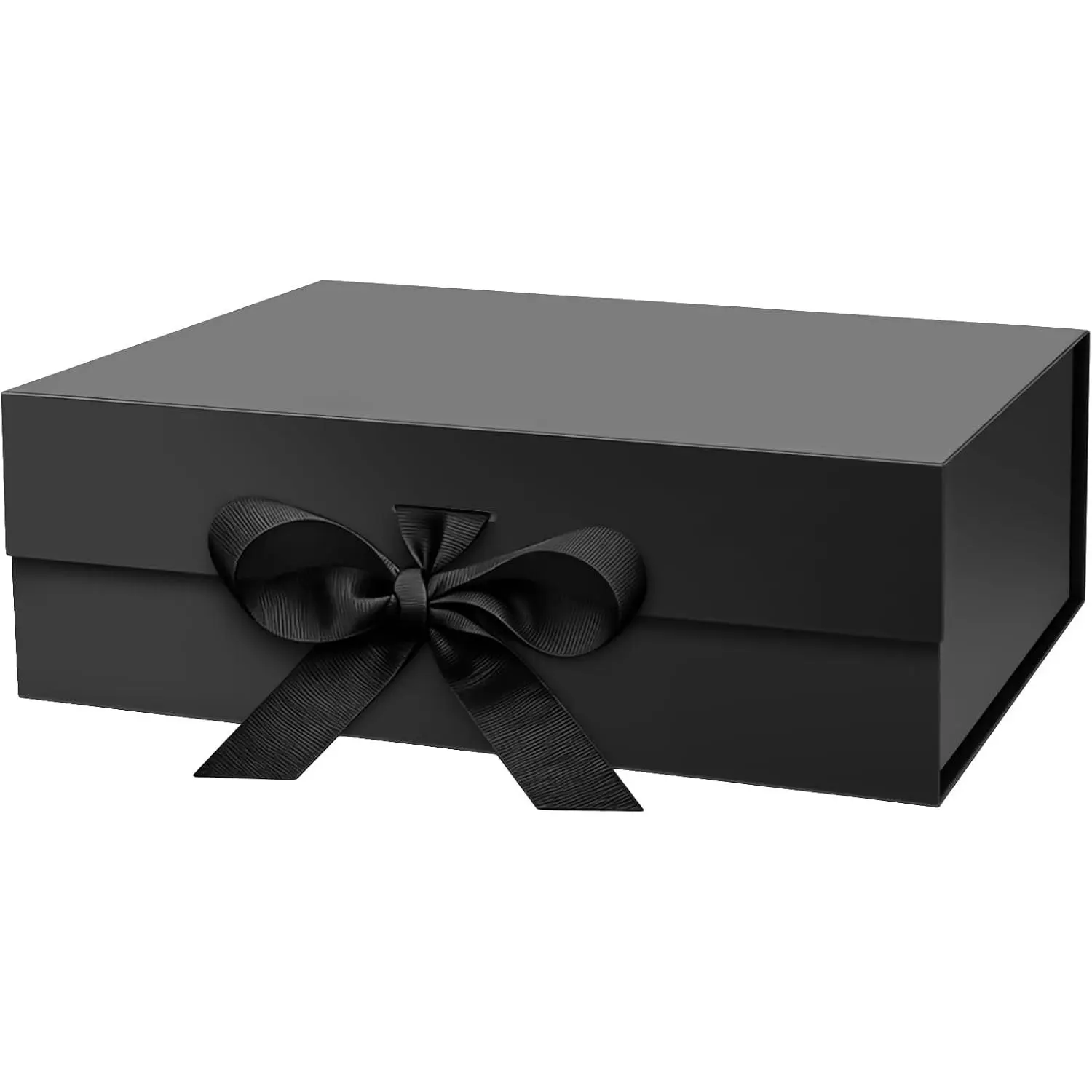 Black  Box for Presents 10.2×7.5×3.1'', Collapsible  Boxes with  for Men Women, Groomsmen Bridesmaid Proposal  Box for Wedding Birthday Bridal Shower Father's Day