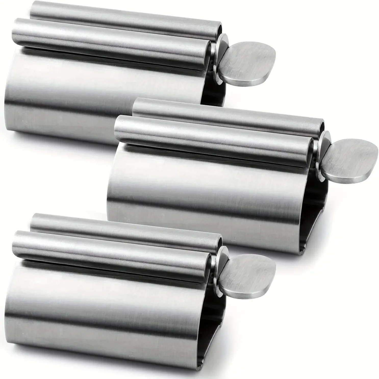 Toothpaste Tube Squeezer Dispenser, 3PCS Toothpaste Roller Squeezer Tool Metal Tooth Paste Holder for Bathroom Squeezing