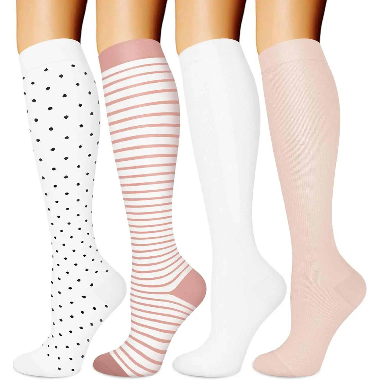 outdoor sports Compression Socks for Women & Men Circulation (4 Pairs) 15-20 mmHg is Best Support for Nurses Running Hiking Travel