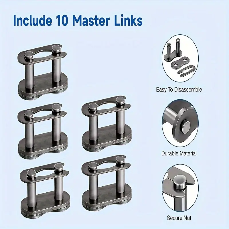 420 Motorcycle Chain - 420 Standard Roller Chain with 132 Links + Chain Breaker, Suitable for 110Cc 125Cc Off-Road Motorcycles, Atvs, Four-Wheelers, Go-Karts, Scooters, And Bikes, Comes with 10 Free Master Links