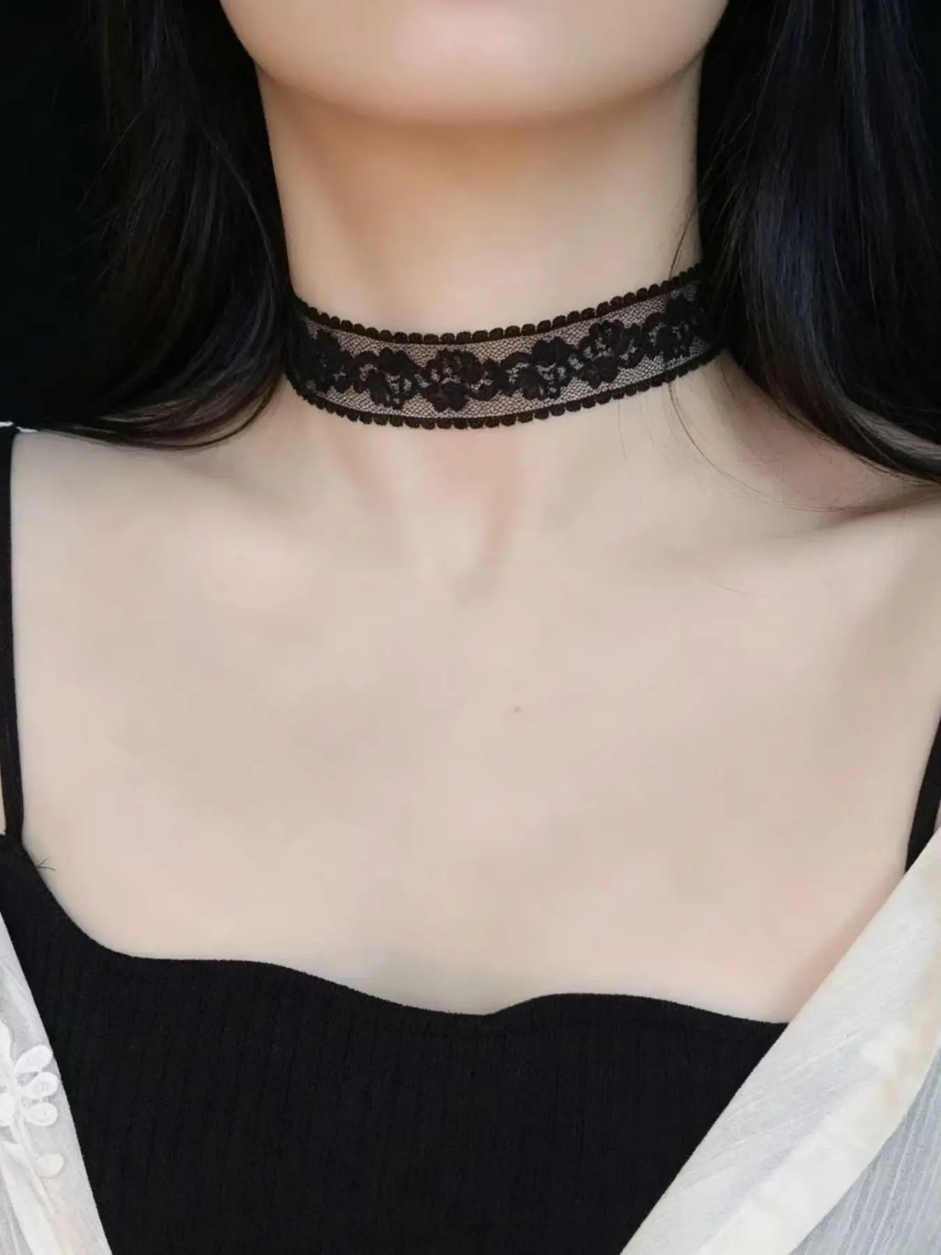 Fashion Rose Lace Choker Necklace for Women, Layerable Hollow Out Lace Party Holiday Multifunctional Elegant Necklace, Fashion Jewelry Accessory
