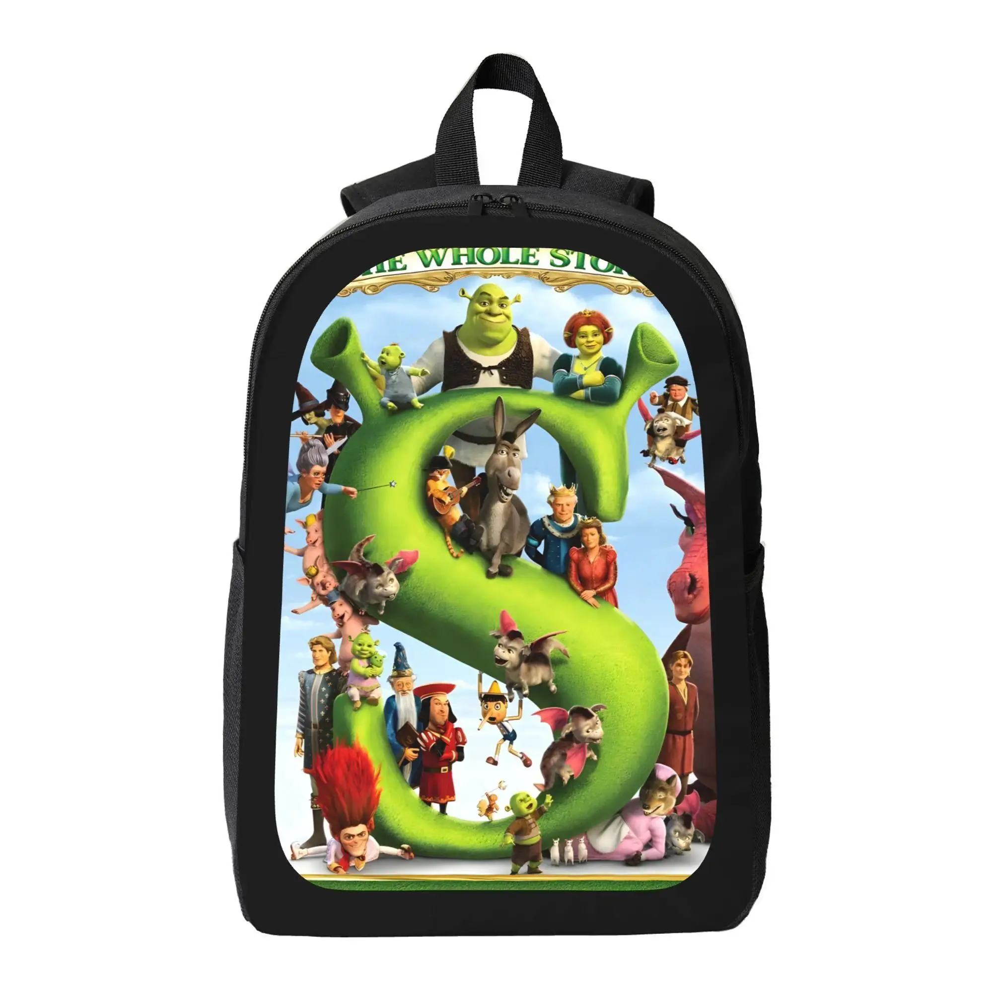 Shrek cartoon Canvas Backpack for Women - 15" Laptop Tote w/ Makeup Organizer, Mesh Pockets & Bottle Holder | Water-Resistant computer travel bag Large Capacity Business Laptop Backpack