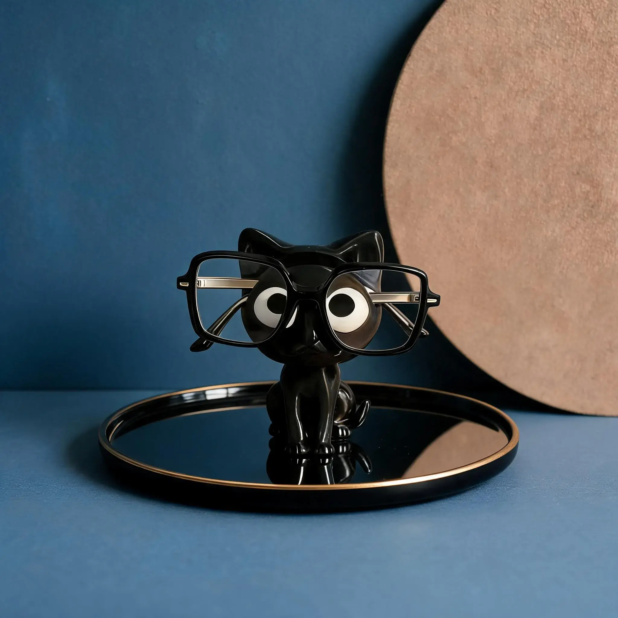 3D Printed Cat Eyeglasses Frame, Cute Plastic Desktop Storage Box with Eyeglasses Holder, Home Decor and Holiday Gift, Glasses Organizer, Eye Glasses Holders