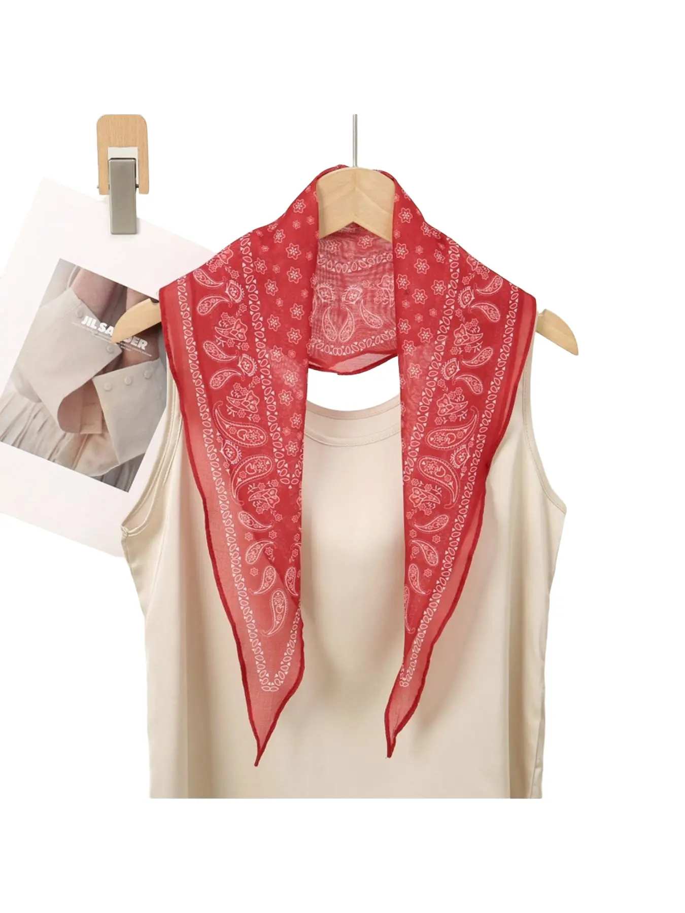 Classic American cotton scarf with retro paisley pattern and walnut floral diamond-shaped headscarf Paisley Print Scarf